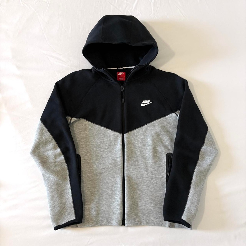 Nike Tech Fleece Windrunner Hoodie Men Large Black Grey Colorblock